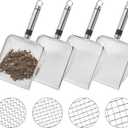 Adnee 4 Pcs Gardening Soil Sifter-5" W Garden Sieve Sifter with Handle (2/2.8/3.8/5 mm Mesh)-Portable Gardening Sifter for Gradening Sand Soil Dirt Compost