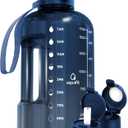 AQUAFIT 64 oz Water Bottle with Time Marker - Straw & Chug Lid - BPA Free Half Gallon Water Bottle, Big Water Bottle with Straw, Gym Water Bottle with Handle, Gallon Water Jug (Nebula, 64 Ounces)