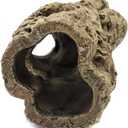 Reptile Terrarium Hideout Decor, Resin Wood Hide Decor for Reptiles, Fish, Amphibians, Small Animals (Medium)