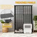 Cat Cage Indoor with Litter Box 3-Tier DIY Cat Crate Detachable Metal Wire Kennel Crate Large Exercise Place Ideal for Kitten
