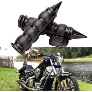 Pair of 1" Dual Black Motorcycle Bar End Hand Grips Handlebar Compatible with Cruisers Harley Yamaha Suzuki