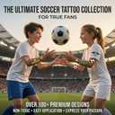 Soccer Tattoos Temporary Party Favors, Waterproof Football Tattoo Stickers for Birthday Decorations, Team Sports Gifts, Easy Remove Celebration Supplies