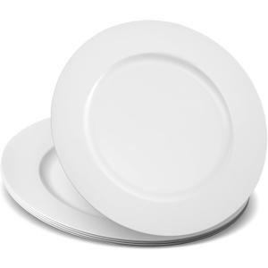 13'' Party Chargers Large Plates & Platters Great for Elegant Party's Weddings Tableware Great for Serving dish White, Pack of 6