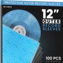EVEO 100x Vinyl Record Sleeves Outer Crystal Clear Outer Vinyl Sleeves LP Album Covers 12.75"x12.75" | Perfect Fit Protective 3 Mil Protection for Single & Double LPs - Archival Standard