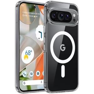 TAURI for Google Pixel 9 Case/Pixel 9 Pro Case, Compatible with Magsafe, Military-Grade Protection, Yellowing Resistant, Scratch-Resistant Back, Shockproof Slim Phone Case for Pixel 9/9 Pro, Clear