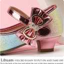 Girls Dress Shoes Toddler Princess Shoes Glitter Flower Little Girl Flats Mary Jane Heels for Party Wedding, Size 5