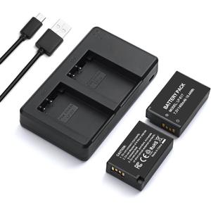 LP-E17 Battery Pack + Dual USB Charger Compatible with E RP, Rebel T7i, T6i, T6s, M6, M5, M3, SL3, SL2, 77D, 8000D, KISS X8i, 800D, 760D, 750D, 200D, DSLR Cameras