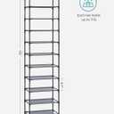 SONGMICS Shoe Rack, 10-Tier Shoe Shelf, Shoe Storage Organizer, 11 x 17.7 x 68 Inches, Metal Frame, Non-Woven Fabric Shelves, for Entryway, Bedroom, Gray ULSH010G01