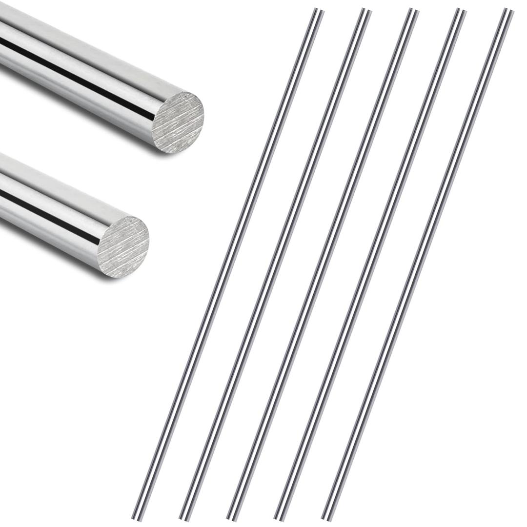 5PCS 304 Stainless Steel Rods 1/4" Dia x 12" Length,Stainless Steel Rods SS Round rods Metal Solid Rods for DIY Crafts Metalworking (5, 1/4")