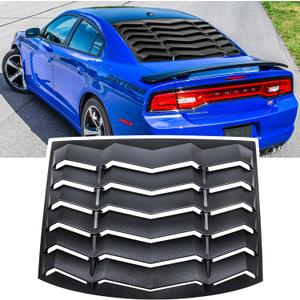 Rear Window Louver for Dodge Charger 2011-2024 SXT GT R/T Scat Pack SRT Hellcat Widebody Redeye Daytona Windshield Sun Shade Cover GT Lambo Style Custom Fit All Weather ABS (Matte Black)