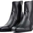 OSSTONE Men Chelsea Ankle Boots Leather Microfiber Chukka Designer Boots with Side Zipper Heel Dress Boots JY016 (9, Black)