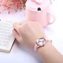 Women's Leather Band Quartz Movement Waterproof Business Classic Analog Watch with Genuine Leather Stainless Steel Band Elegant Ladies Watch (Black)