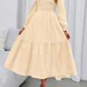 BTFBM Women Maxi Fall Dresses 2026 Long Sleeve Boho Dress (L)
