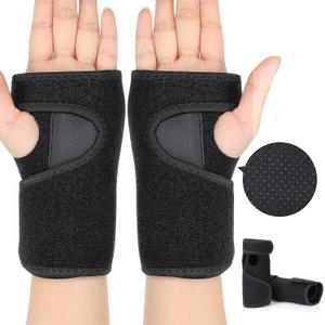 Set of 2 =Carpal Tunnel Wrist Brace for Night Wrist Sleep Supports Splints Stabilizer and Hand Brace Cushioned to Help with Carpal Tunnel Pain Relief Universal Adjustable Fit(Breathable Style, Black)