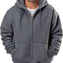 Sherpa Lined Hoodies for Men Heavyweight Full Zip Up Sweatshirt Thick Fleece Jackets Winter Warm Coats (Medium, Dark Grey)