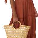 Women's Cross Neck Spring Sleeveless Tiered Maxi Dress Beach Tie Strap Smocked Long Dresses Pleated Sundress, Medium