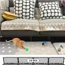 14 Pack Under Bed Blockers for Pets  Easy to Install Black Plastic Under Couch Blocker (6.5" H x 14.5" L)  Prevents Dogs, Cats, Toys from Getting Under Sofa or Furniture