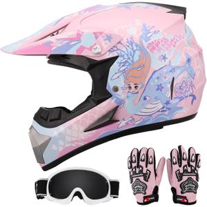 OUMURS Youth Dirt Bike Helmet DOT Approved, Kids Full Face Motocross Helmet, Large
