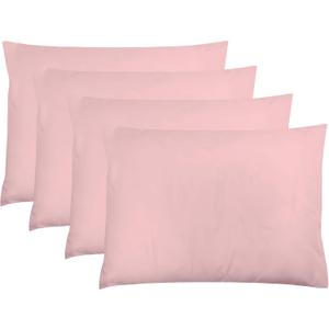 ZPECC Pillow Cases Standard Size Set of 4, 20x26 Envelope Closure Pillowcases, Soft Plain Brushed Microfiber Covers Hypoallergenic Breathable, Pink