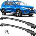 FengYu 300lb Lockable Roof Rack Cross Bars Compatible with Nissan Rogue 2014-2020 (with Raised Side Rails), Heavy Duty Aluminum Roof Rails Crossbars Cargo Bars Canoe Rooftop Black Carrier Luggage