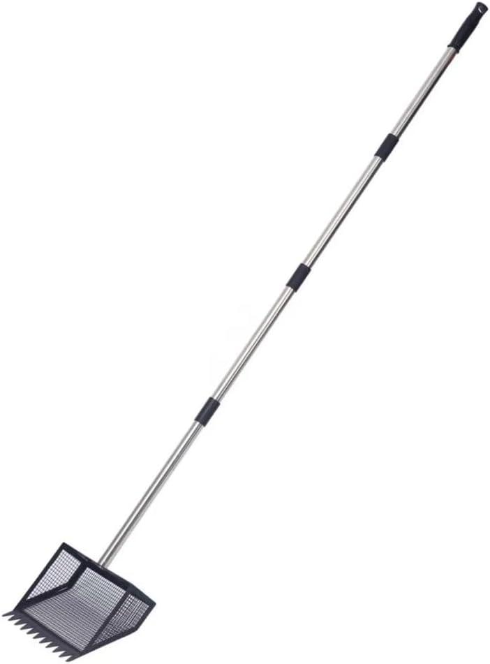 10-Inch Metal Chicken Poop Scooper & Rake with Long Stainless Steel Handle Coop Cleaning Tool