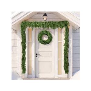 6FT Pine Christmas Garland, Artificail Greengery Garland Indoor Outdoor Garden Gate Home Decoration for Winter Holiday New Year Decor