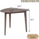 Merax Modern Triangular Side Table, Space-Saving 36 inch Wood Accent Table for Living Room, Bedroom, Solid Rubber Wood & MDF, Brown