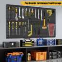 PBHEPJ 6 Pcs Metal Pegboard Panels, Heavy Duty Peg Boards for Garage and Garden Tool Storage, Includes Drywall Anchors and Screws Kits, Black