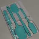 U-Taste Silicone Spatula Set with 600 Degrees Fahrenheit Heat Resistant (Teal/Aqua Sky)