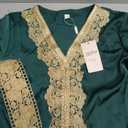 TBAKOM Abaya Dress for Women Dubai Sadui Bead Moroccan Kaftan Fancy Eid Dress Size Large, Dark Green
