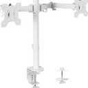 VIVO Dual Monitor Desk Mount, Heavy Duty Fully Adjustable Steel Stand, Holds 2 Computer Screens up to 30 inches and Max 22lbs Each, White, STAND-V002W (13" - 30")