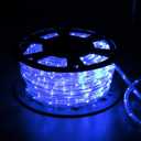 DINGFU 50ft 360 LED Waterproof Rope Lights, 110V Connectable Indoor Outdoor Blue Rope Lights for Outside, Deck, Patio, Pool, Camping, Bedroom Decor, Landscape Lighting and More (Blue)