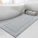 SHACOS Super Soft Bathroom Rugs Runner 20x47 inch Non Slip Washable Long Bath Rugs Bath Mats for Bathroom Floor Tub Shower Decor Accessories, Grey 1'8" x 3'11"