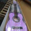 ADM Beginner Acoustic Classical Guitar 30 Inch Nylon Strings Wooden Guitar Bundle Kit for Kid Boy Girl Student Youth Guitarra Online Lessons with Gig Bag, Strap, Tuner, Strings, Picks, Purple