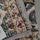 8x10 Area Rugs for Living Room - Washable Vintage Retro Large Rug, Soft Ultra Thin Non Slip Low Pile Traditional Distressed Boho Carpet for Bedroom Dining Room Home Office, Charcoal Olive