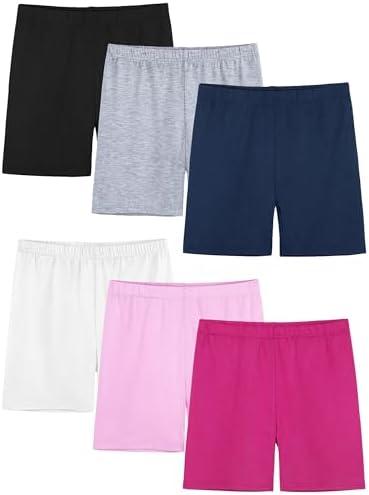 FEOEOR 6 Pack Girls Bike Shorts Cartwheel Toddler Biker Under Dress Dance Multi-Color Kids Shorts Girls Clothes Size 10-12 Y