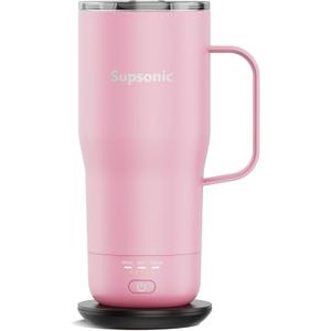 Supsonic - Smart Heated Coffee Mug, 20oz Rechargeable Self Heating Mug, Electric Temperature Control Coffee Cup for Beverage, Coffee at Home & Outdoor, Heated Coffee Mug Gifts for Men Women | S3 (Cherry Blossom)