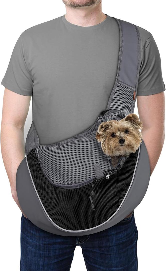YUDODO Pet Dog Sling Carrier Breathable Mesh Travel Safe Sling Bag Carrier for Dogs Cats, L YUDODO Pet Dog Sling Carrier Breathable Mesh Travel Safe Sling Bag Carrier for Dogs Cats, L