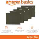 Amazon Basics Hanging File Folders for Documents, Letter Size, 1/5-Cut Adjustable Tabs, Standard Green, 75 Count per Box