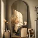 71"x28" Arched Full Length Mirror, Standing Floor Mirror, Black