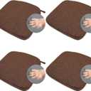 Chair Cushion with Ties for Kitchen Chair - Thick Memory Foam Indoor Seat pad,Dining Room Cushion with Machine Washable Cover [15 X 15 X 2 Inches] - (Dark Brown,4)
