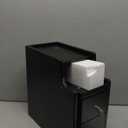 Small Nightstand with Drawers, Solid Wood Bedside Table, Narrow BlackNightstand for Bedroom (8")