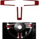 Car Sticker Interior Trim Carbon Fiber Decal for Ford Mustang GT Shelby 2009 2010 2011 2012 2013 2014 Accessories (Wheel)