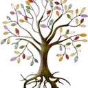 Moxweyeni Metal Tree Wall Sculpture Gold Tree Home Decoration Multi Colored Leaf Art Handcrafted Branches of Nature Life Hanging Sign for Outdoor Indoor Home Decoration