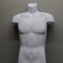 Male Molded Shatterproof White Shapely Torso Form With Hook - Fits Men's Sizes S-L - Hanging Fashion Form Mannequin to Display Top and Bottom Merchandise