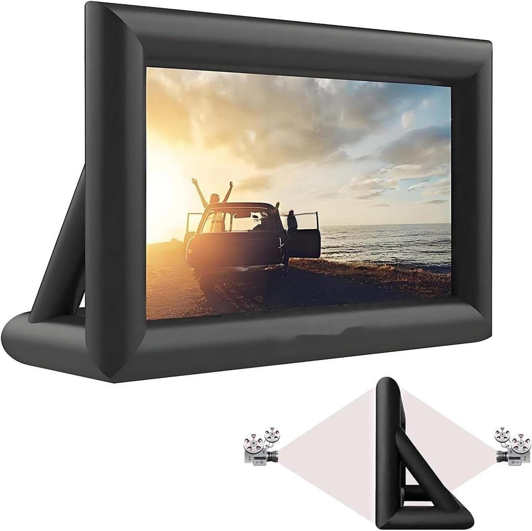 Portable Projector Screens wth Blower Outdoor Projector Screen Double Sided Front Rear Projection Movie Screen for Backyard Party Travel Home Theater 20ft