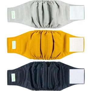 Wegreeco Washable Male Dog Belly Wrap - Pack of 3 - (Gold,Black,Grey,XX-Large)