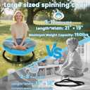 21" L  19" W Large Size Spinning Chair for Autistic Kids, Toddler Sensory Spinning Chair, Sensory Toys Gifts for Kids with Autism & ADHD, Sit and Spin Training Body Coordination, Azure Rounded Shape
