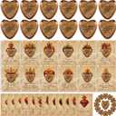 Gerrii 60 Set Easter Heart Christian Tokens Gift Jesus Love Wooden Religious Pocket Hugs Catholic Cards Bible Verse Token Bookmark for Church Friend Religious Party Goodie Bag Filler (Dark Brown)
