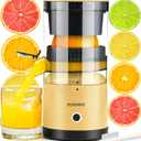Electric Citrus Juicer Rechargeable - Electric Juicer Machines with USB and Cleaning Brush Portable Compact Juicer for Orange, Lemon, Limes (Yellow)